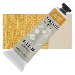 Blick Artists' Acrylic - Iridescent Rich Gold, 2 oz tube and swatch