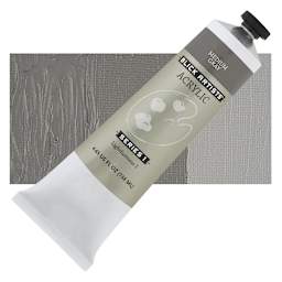 Blick Artists' Acrylic - Medium Gray, 4.65 oz tube and swatch