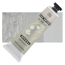 Blick Artists' Acrylic - Metal Silver, 2 oz tube and swatch