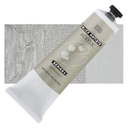 Blick Artists' Acrylic - Metal Silver, 4.65 oz tube and swatch