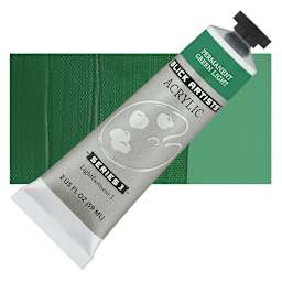 Blick Artists' Acrylic - Permanent Green Light, 2 oz tube and swatch