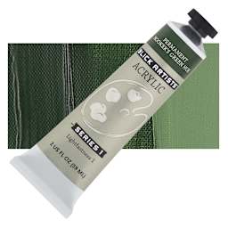 Blick Artists' Acrylic - Permanent Hooker's Green Hue, 2 oz tube and swatch