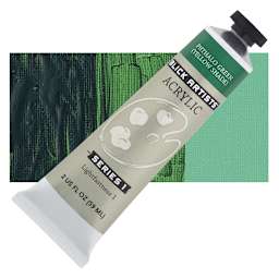 Blick Artists' Acrylic - Phthalo Green Yellow Shade, 2 oz tube and swatch