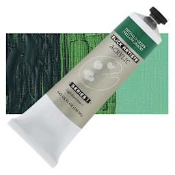 Blick Artists' Acrylic - Phthalo Green Yellow Shade, 4.65 oz tube and swatch