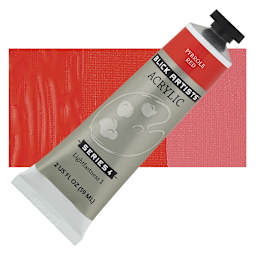 Blick Artists' Acrylic - Pyrrole Red, 2 oz tube and swatch