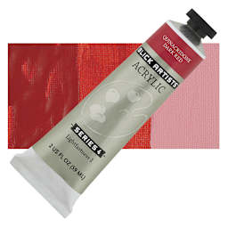 Blick Artists' Acrylic - Quinacridone Dark Red, 2 oz tube and swatch