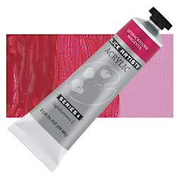 Blick Artists' Acrylic - Quinacridone Magenta, 2 oz tube and swatch
