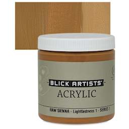 Blick Artists' Acrylic - Raw Sienna, 8 oz jar and swatch