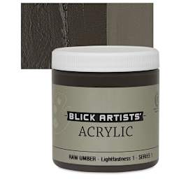 Blick Artists' Acrylic - Raw Umber, 8 oz jar and swatch