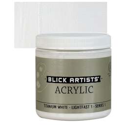 Blick Artists' Acrylic - Titanium White, 8 oz jar and swatch