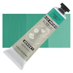 Blick Artists' Acrylic - Turquoise Green, 2 oz  tube and swatch