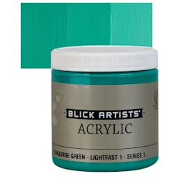 Blick Artists' Acrylic - Turquoise Green, 8 oz jar and swatch