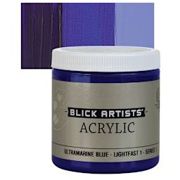 Blick Artists' Acrylic - Ultramarine Blue, 8 oz jar and swatch