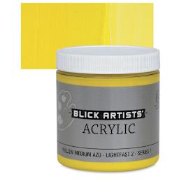 Blick Artists' Acrylic - Yellow Medium Azo, 8 oz jar and swatch