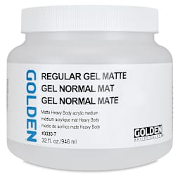 Golden Regular Acrylic Gel Medium - Matte, 32 oz jar