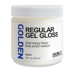Golden Regular Acrylic Gel Medium - Gloss, 16 oz jar