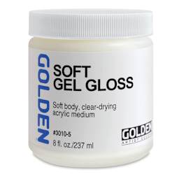 Golden Acrylic Medium, Gloss-Soft Gel, 8 oz jar