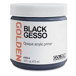 Golden Gesso - Black, 16 oz jar