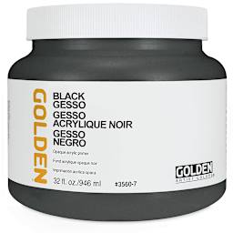 Golden Gesso - Black, 32 oz jar