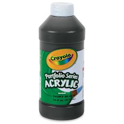 Crayola Portfolio Series Acrylics - Ivory Black, 16 oz Bottle