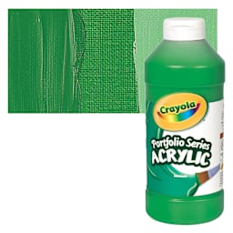 Crayola Portfolio Series Acrylic - Light Green, 16 oz bottle and swatch