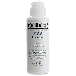 Golden Fluid Acrylics - Zinc White, 4 oz bottle