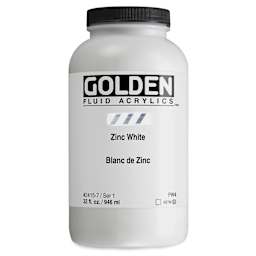 Golden Fluid Acrylic - Zinc White, 32 oz