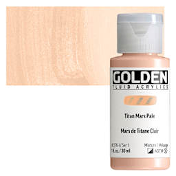 Golden Fluid Acrylic - Titan Mars Pale, 1 oz bottle and swatch