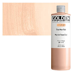 Golden Fluid Acrylic - Titan Mars Pale, 16 oz bottle and swatch