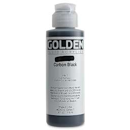 Golden Fluid Acrylics - Carbon Black, 4 oz bottle