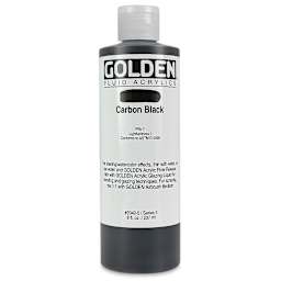 Golden Fluid Acrylics - Carbon Black, 8 oz bottle