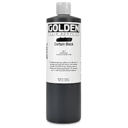 Golden Fluid Acrylics - Carbon Black, 16 oz bottle
