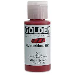 Golden Fluid Acrylics - Quinacridone Red, 1 oz bottle
