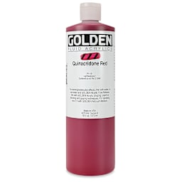Golden Fluid Acrylics - Quinacridone Red, 16 oz bottle
