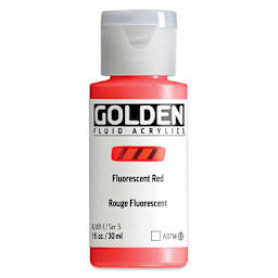 Golden Fluid Acrylic - Fluorescent Red, 1 oz bottle