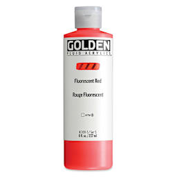 Golden Fluid Acrylic - Fluorescent Red, 8 oz Bottle