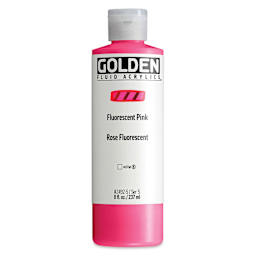 Golden Fluid Acrylic - Fluorescent Pink, 8 oz Bottle