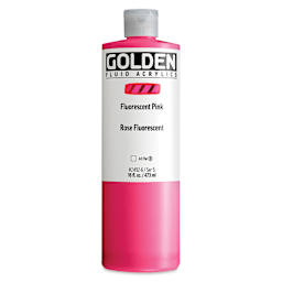 Golden Fluid Acrylic - Fluorescent Pink, 16 oz Bottle