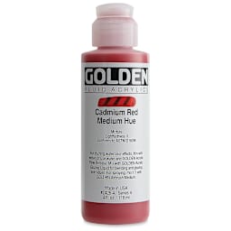 Golden Fluid Acrylics - Cadmium Red Medium Hue, 4 oz bottle