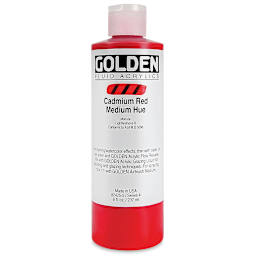 Golden Fluid Acrylics - Cadmium Red Medium Hue, 8 oz bottle