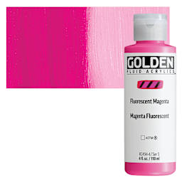 Golden Fluid Acrylic - Fluorescent Magenta, 4 oz bottle an swatch