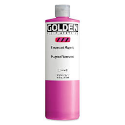 Golden Fluid Acrylic - Fluorescent Magenta, 16 oz Bottle
