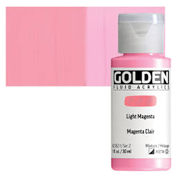 Golden Fluid Acrylic - Light Magenta, 1 oz bottle and swatch