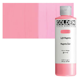 Golden Fluid Acrylic - Light Magenta, 8 oz bottle and swatch