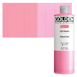 Golden Fluid Acrylic - Light Magenta, 16 oz bottle and swatch
