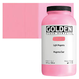 Golden Fluid Acrylic - Light Magenta, 32 oz bottle and swatch