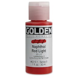 Golden Fluid Acrylics - Naphthol Red Light, 1 oz bottle