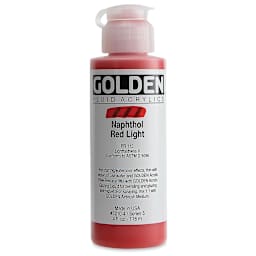 Golden Fluid Acrylics - Naphthol Red Light, 4 oz, Bottle