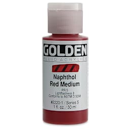 Golden Fluid Acrylics - Naphthol Red Medium, 1 oz bottle