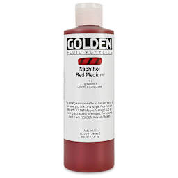 Golden Fluid Acrylics - Naphthol Red Medium, 8 oz bottle
